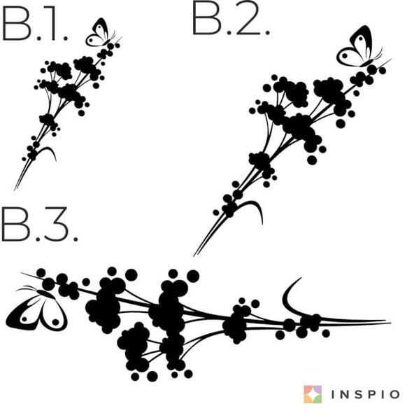 Adesivo da parete - Farfalla sul fiore