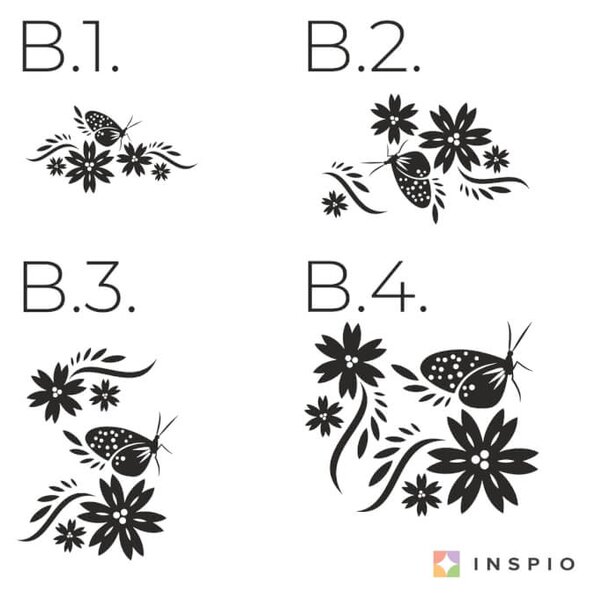 Adesivo murale - farfalla e fiori