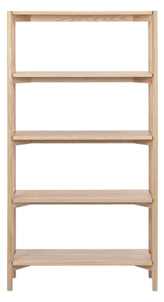 Libreria di colore naturale con effetto rovere 86x160x30 cm Braidwood – Actona