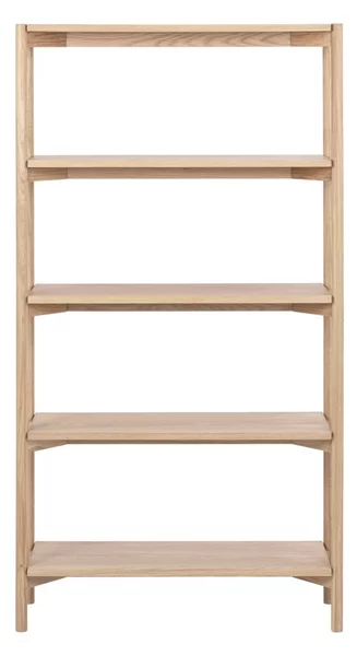Libreria di colore naturale con effetto rovere 86x160x30 cm Braidwood – Actona