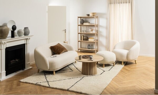 Libreria di colore naturale con effetto rovere 86x160x30 cm Braidwood – Actona