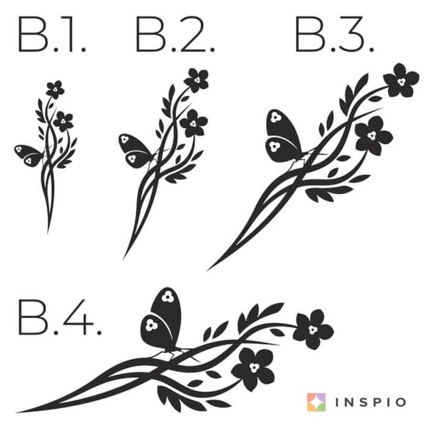 Adesivo murale - Ornamento con farfalla