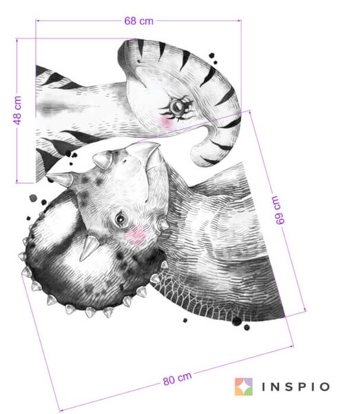 Adesivi per bambini - Triceratopo e Parasaurolofo