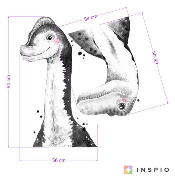 Adesivi da parete - Brachiosauro e Tirannosauro Rex