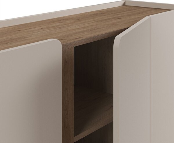Cassettiera effetto rovere in colore crema-naturale 180x82x40 cm Lucile - Marckeric