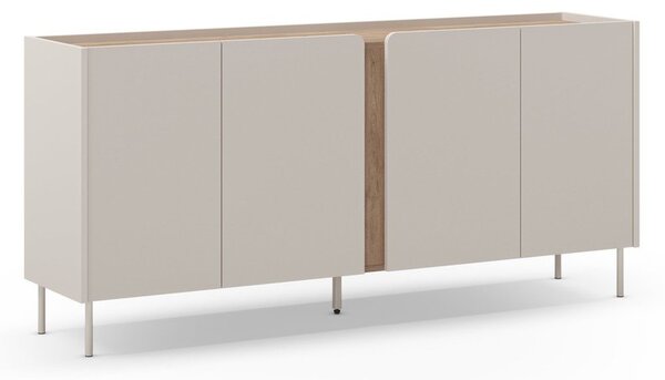 Cassettiera effetto rovere in colore crema-naturale 180x82x40 cm Lucile - Marckeric