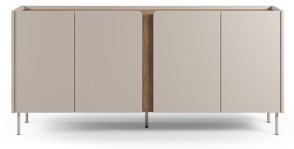 Cassettiera effetto rovere in colore crema-naturale 180x82x40 cm Lucile - Marckeric