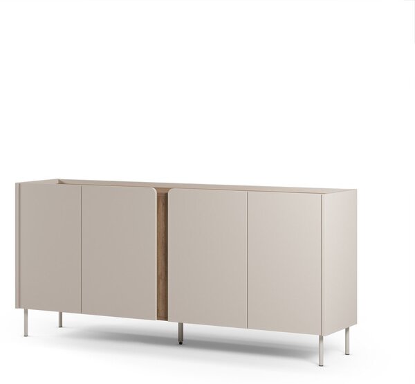 Cassettiera effetto rovere in colore crema-naturale 180x82x40 cm Lucile - Marckeric