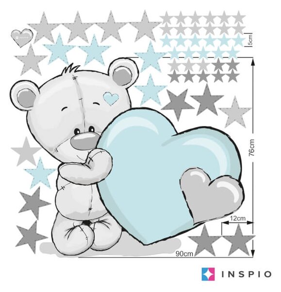 INSPIO Orsetto con stelle e nome nei colori pastello