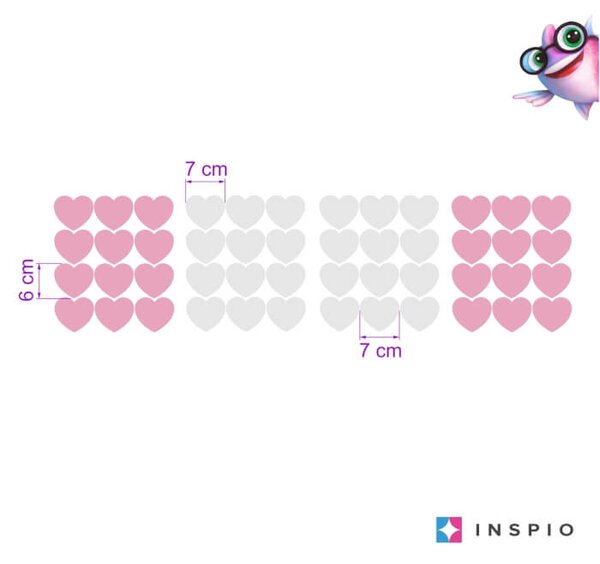 Adesivi INSPIO in tessuto - Cuori per la camera dei bambini
