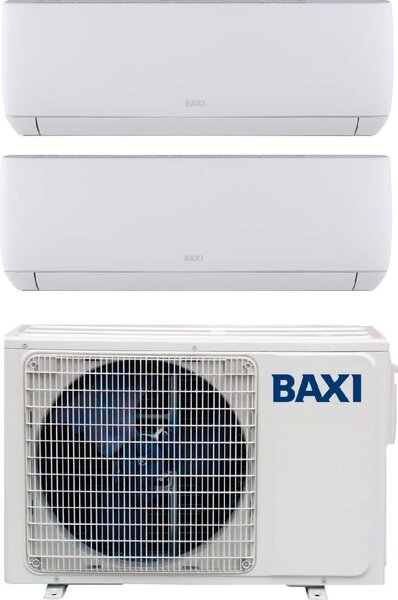 Baxi Climatizzatore Dual Split Inverter 12000+12000 Btu /h Condizionatore con Pompa di Calore Classe A++/A+ Deumidificatore Gas R32 (Unit Interna 