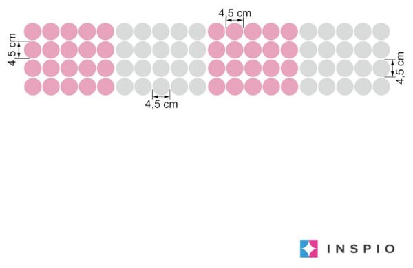 Adesivi da parete a pois in rosa cipria e grigio