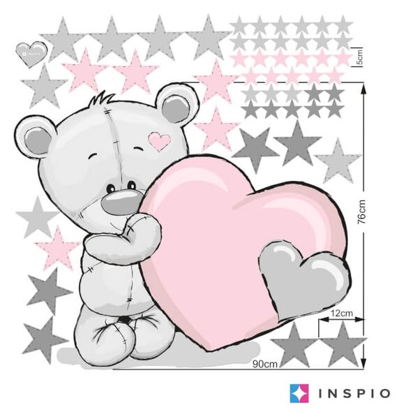 Adesivo per bambini - Orsetto con il nome del bambino