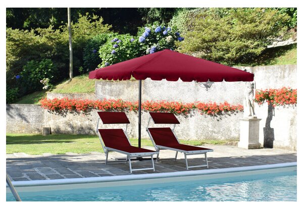 Ombrellone palo laterale allegro made in italy - 250 x 250 cm bordeaux