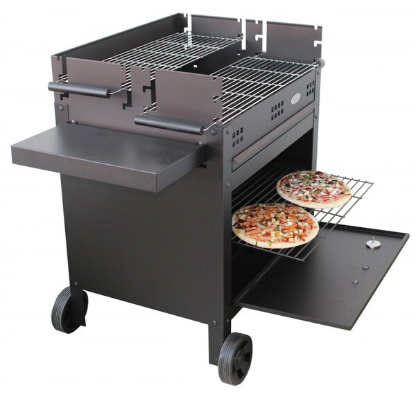 Barbecue con forno pizza etna a legna e carbone 120*60*92 cm gmr trading