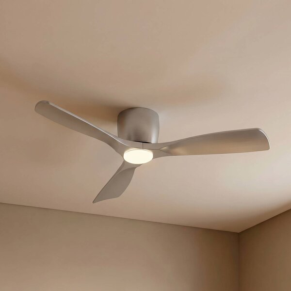 Ventilatore da soffitto LED Lucande Smart Moneno, argento, DC, Tuya Moneno Lucande, dimmerabile, Cromo / Argento, Soggiorno / Sala da pranzo, Metallo, Moderno