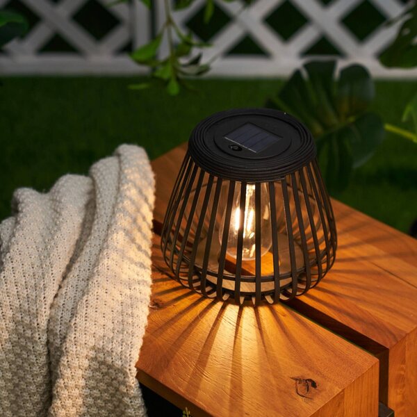Pauleen Lampada LED da tavolo e solare SUNSHINE GLIMMER, nera, IP44 GLIMMER, Nero, bambù, Giovanile