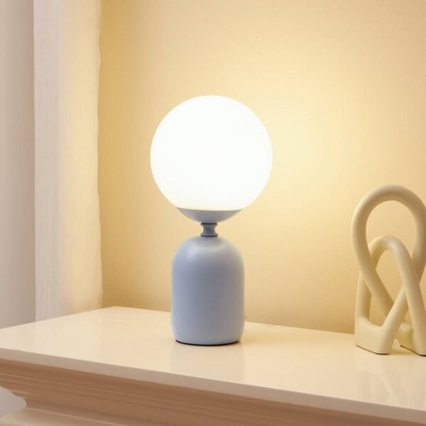 Pauleen Lampada da tavolo GLOWING CHARM, Alluminio / Grigio / Zincato, Soggiorno / Sala da pranzo, Vetro, Giovanile, Lampada da tavolo