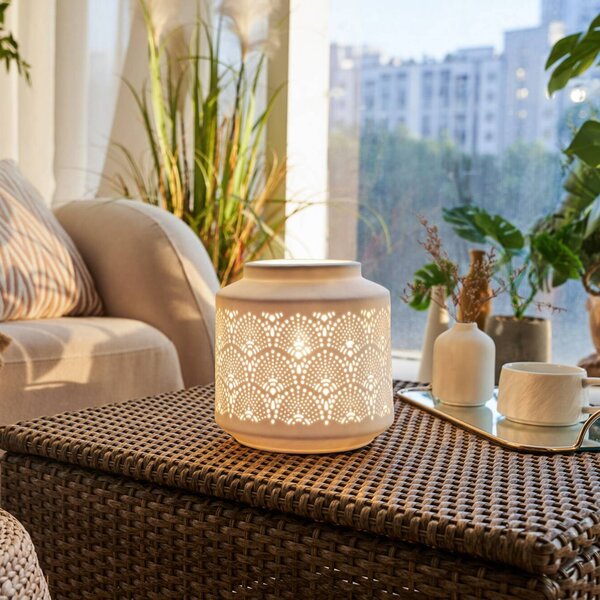 Pauleen Lampada da tavolo PRETTY SUNKISS, Bianco / Opale, Soggiorno / Sala da pranzo, Ceramica, Giovanile, Lampada da tavolo