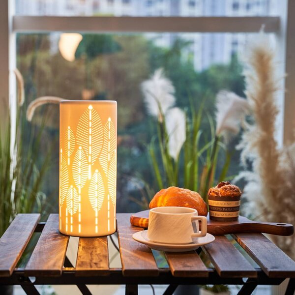 Pauleen Lampada da tavolo WARM SUNKISS, Bianco / Opale, Soggiorno / Sala da pranzo, Ceramica, Giovanile, Lampada da tavolo