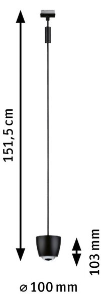 Paulmann URail Smart Lampada a sospensione su binario LED Tyros nera CCTRGB Tyros, dimmerabile, Nero, Soggiorno / Sala da pranzo, Plastica, Moderno