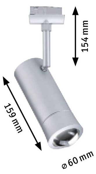 Paulmann URail Smart Faretto a binario LED Tarie, cromato, CCT, RGB dimmerabile, Alluminio / Grigio / Zincato, Soggiorno / Sala da pranzo, Plastica, Moderno