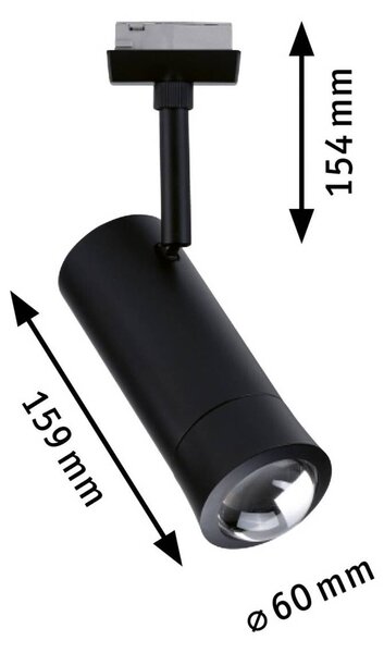 Paulmann URail Smart Faretto a binario LED Tarie, nero CCT RGB dimmerabile, Nero, Soggiorno / Sala da pranzo, Plastica, Moderno