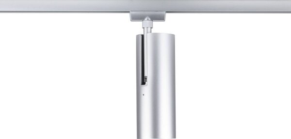 Paulmann URail Faretto a binario LED Theron, cromato 3.000 K Ø 6 cm dimmerabile, Alluminio / Grigio / Zincato, Soggiorno / Sala da pranzo, Plastica, Moderno