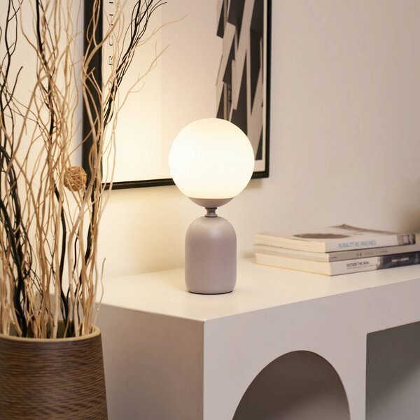 Pauleen Lampada da tavolo GLOWING CHARM, Alluminio / Grigio / Zincato, Soggiorno / Sala da pranzo, Vetro, Giovanile, Lampada da tavolo