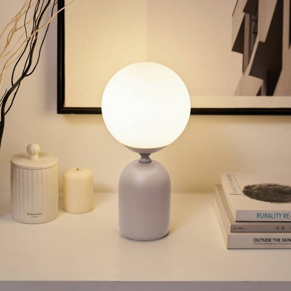 Pauleen Lampada da tavolo GLOWING CHARM, Alluminio / Grigio / Zincato, Soggiorno / Sala da pranzo, Vetro, Giovanile, Lampada da tavolo