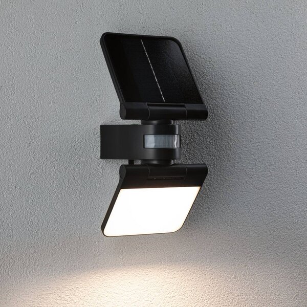 Paulmann Lampada da esterno a energia solare Lesla, antracite, con sensore, IP65 Lesla, Nero, Plastica, Moderno, Applique da esterni