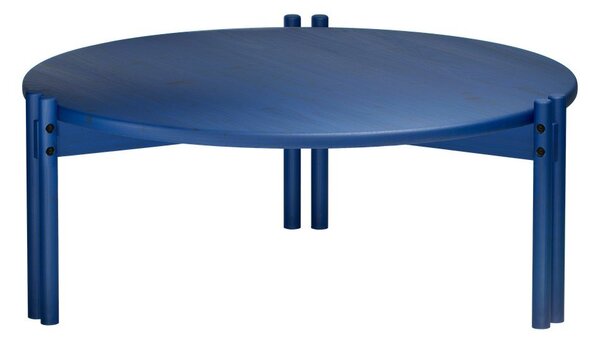 Tavolino rotondo blu in legno di pino ø 80 cm Sticks - Karup Design