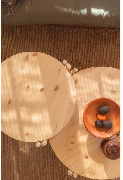 Tavolino rotondo blu in legno di pino ø 80 cm Sticks - Karup Design