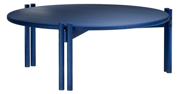 Tavolino rotondo blu in legno di pino ø 80 cm Sticks - Karup Design