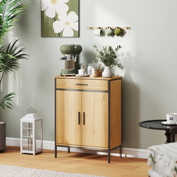 HOMCOM Mobile Bagno con Ripiani a 2 Livelli e Grande Cassetto, Stile Industriale, 60x30x80 cm, Rovere | Aosom Italy