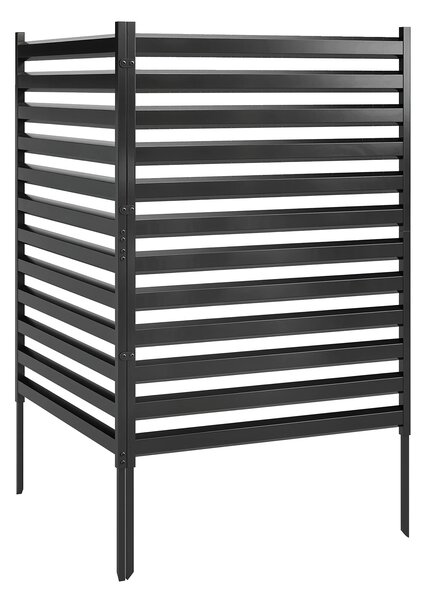 Outsunny Recinzione da Giardino 2 Pannelli 91x152 cm, Recinzione in Metallo Frangivista con Pali e Cappucci Protettivi Antiruggine, Nero | Aosom Italy