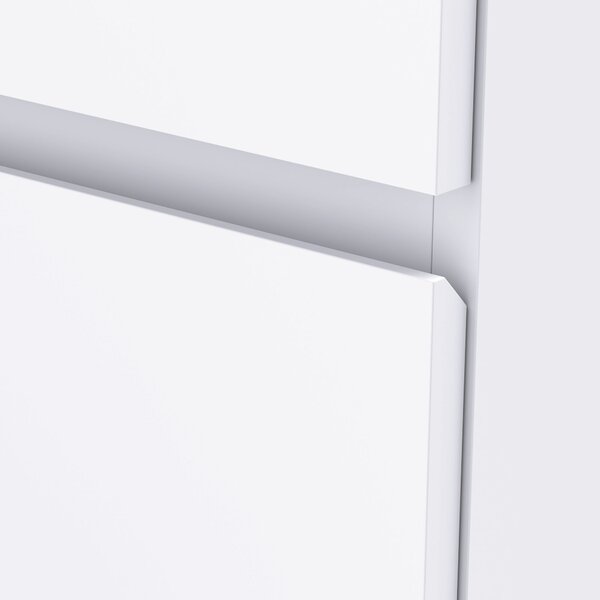 HOMCOM Cassettiera con 4 Cassetti e Cinture Anti-Ribaltamento, in Legno, 55x33x80 cm, Bianco | Aosom Italy
