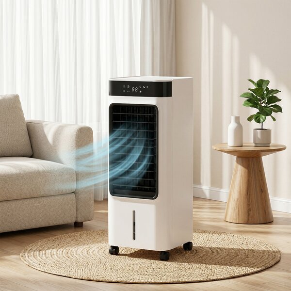 HOMCOM Climatizzatore Evaporativo 3 in 1 con Serbatoio da 7L, Oscillazione 48°, 3 Velocità, 3 Modalità, Timer 24h, Bianco | Aosom Italy