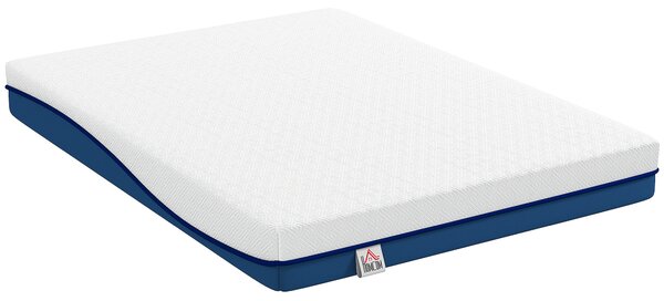 HOMCOM Materasso per 2 Persone con Imbottitura in Memory Foam al Tè Verde e Fodera Sfoderabile Lavabile, Durezza Media, 140x190 cm | Aosom Italy