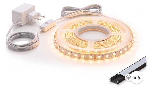 Kit 1x striscia LED MYLIVING LIGHTSTRIP LED/22W/230V 5 m + 5x profili da incasso da 1 m