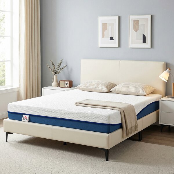 HOMCOM Materasso per 2 Persone con Imbottitura in Memory Foam al Tè Verde e Fodera Sfoderabile Lavabile, Durezza Media, 190x135 cm | Aosom Italy