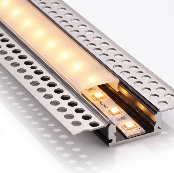 Kit 1x striscia LED con sensore FLEX LED/3,6W/4xAA 2 m + 2x profili da incasso da 1 m
