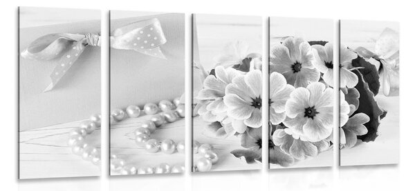 Quadri in 5 parti set regalo di lusso in bianco e nero - 100x50