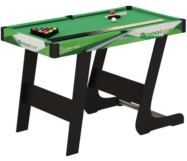 SPORTNOW Tavolo da Biliardo Pieghevole con Stecche, Palle e Triangolo per Adulti e Bambini da 12 Anni, 104x55.5x68 cm | Aosom Italy