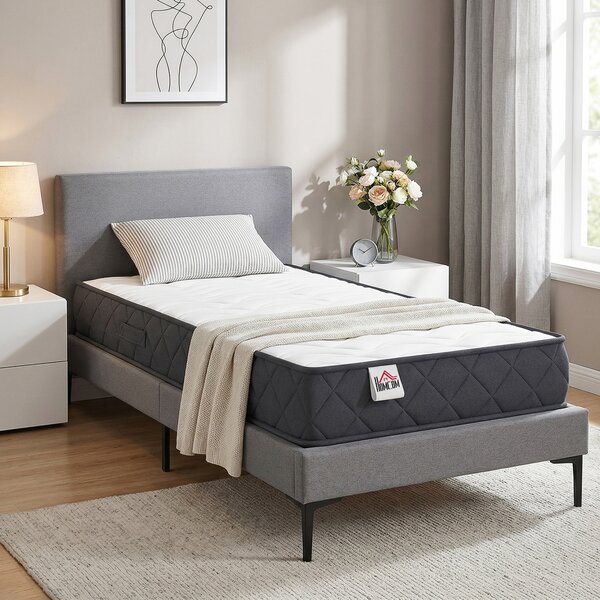 HOMCOM Materasso 2 Posti con Imbottitura in Memory Foam e Schiuma a Onde, Telai per Letti Standard, Regolabili e Divani Letto, 90x190 cm | Aosom Italy