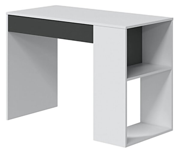 Scrivania lineare bianca e antracite 101x50cm con 1 cassetto - Attila