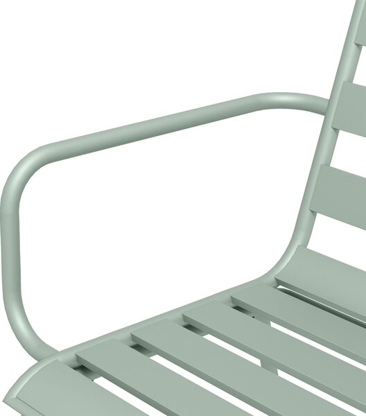 Outsunny Salon de jardin insieme da pranzo da giardino 5 pezzi con 1 tavolo e 4 sedie impilabili in acciaio verde