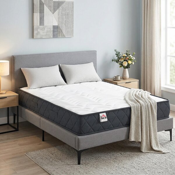 HOMCOM Materasso 2 Posti con Imbottitura in Memory Foam e Schiuma a Onde, Telai per Letti Standard, Regolabili e Divani Letto, 200x160 cm | Aosom Italy
