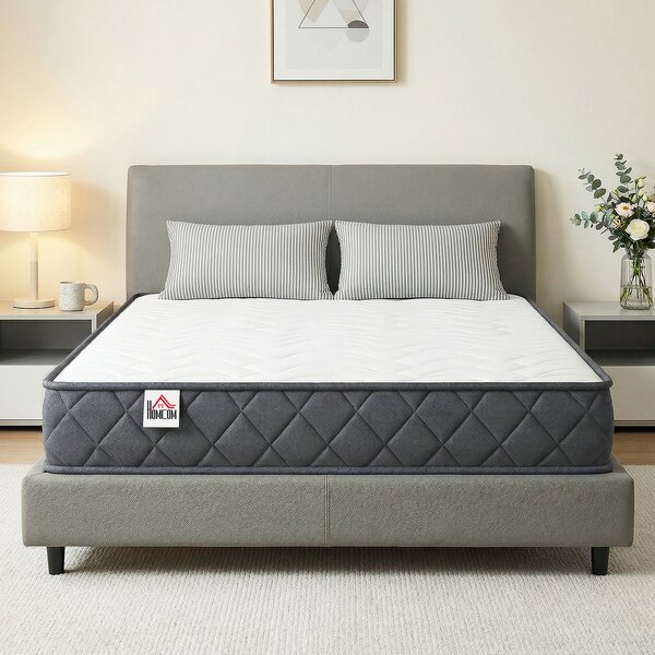 HOMCOM Materasso 2 Posti con Imbottitura in Memory Foam e Schiuma a Onde, Telai per Letti Standard, Regolabili e Divani Letto, 200x160 cm | Aosom Italy