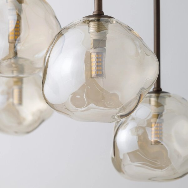 BRILAGI - Lampadario sospeso con cavo VULCANO 8xG9/8W/230V bronzo/beige fumé